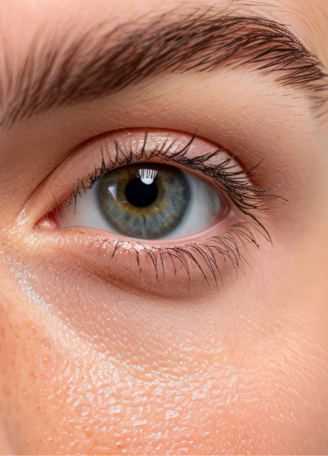 Close view of a woman's under-eye area